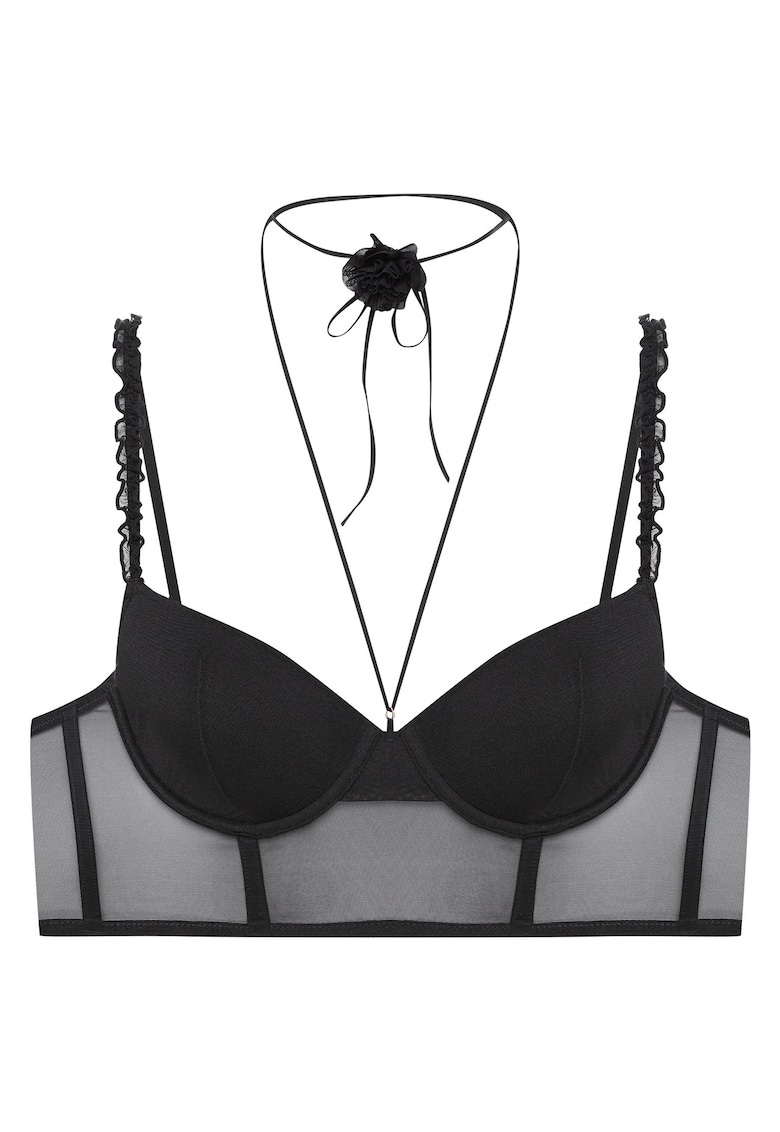 Sutien push-up - semi-corset Negru Omari