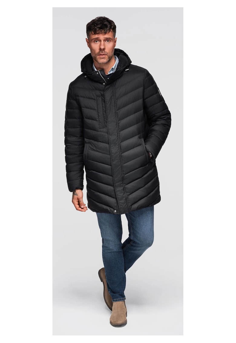 Geaca lunga matlasata cu umplutura naturala OM-JALJ-0212