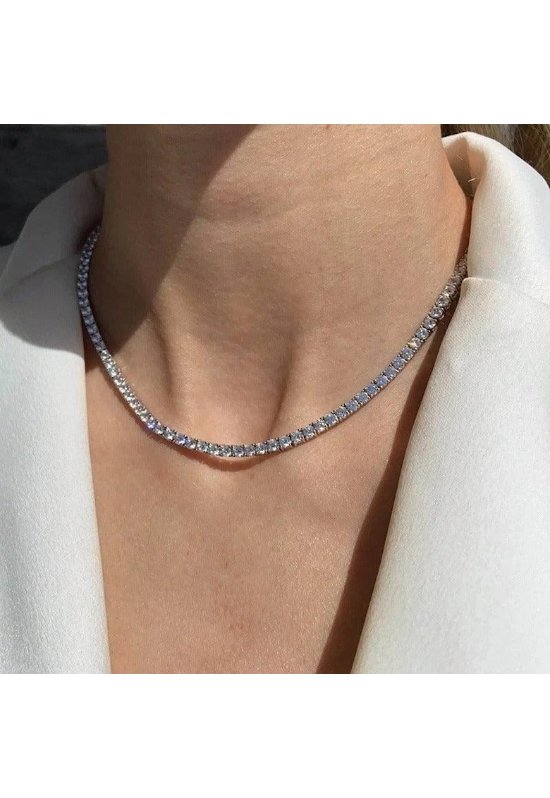 Colier tennis - argintiu - cu pietre din zirconiu - Ines C2
