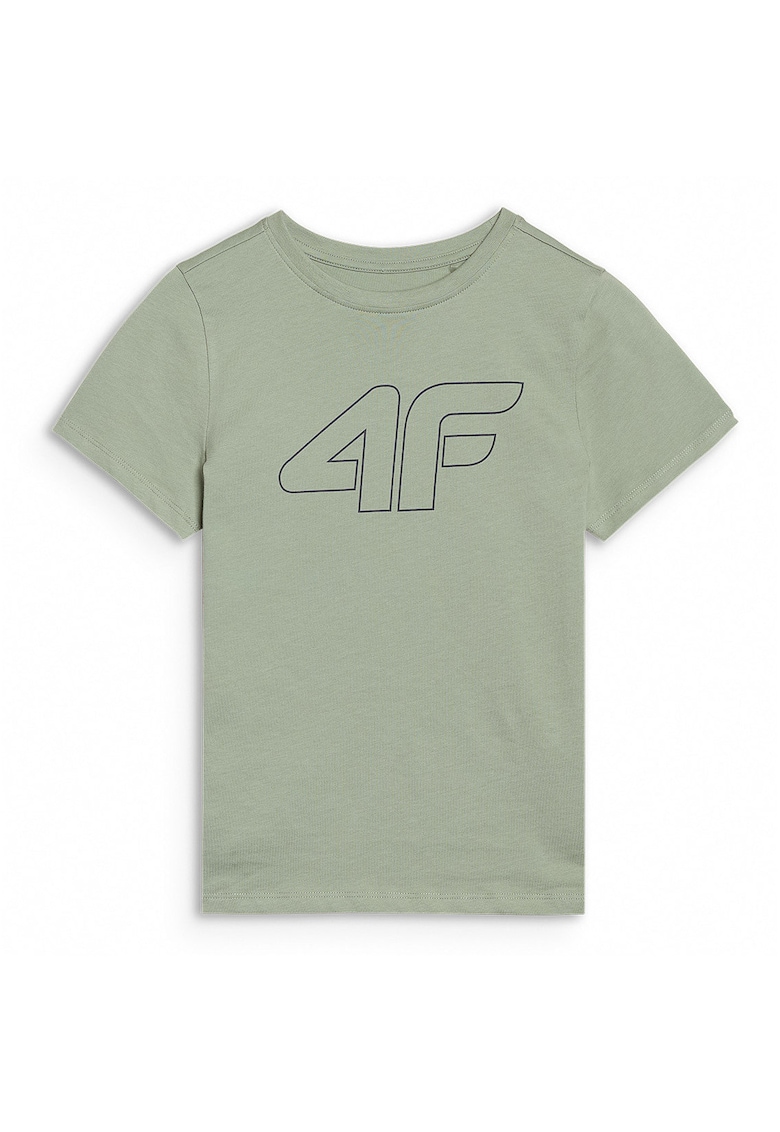 Tricou Baieti Junior Verde Pastel 100% Bumbac - Imprimeu Logo - Marime 122 - Regular Fit - SS25 - Sportstyle