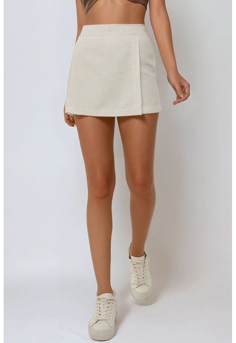 Fusta - Mini Skorts - textura de in - bej - textil