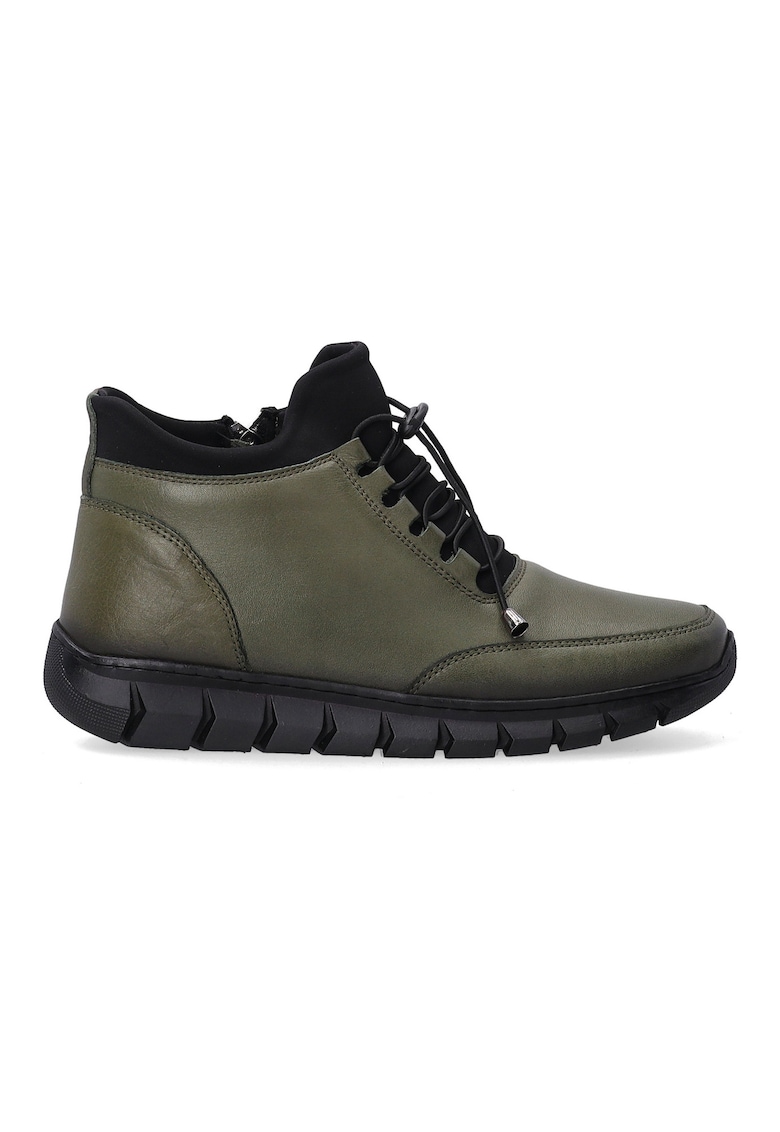 Ghete din piele cu fermoar - Verde