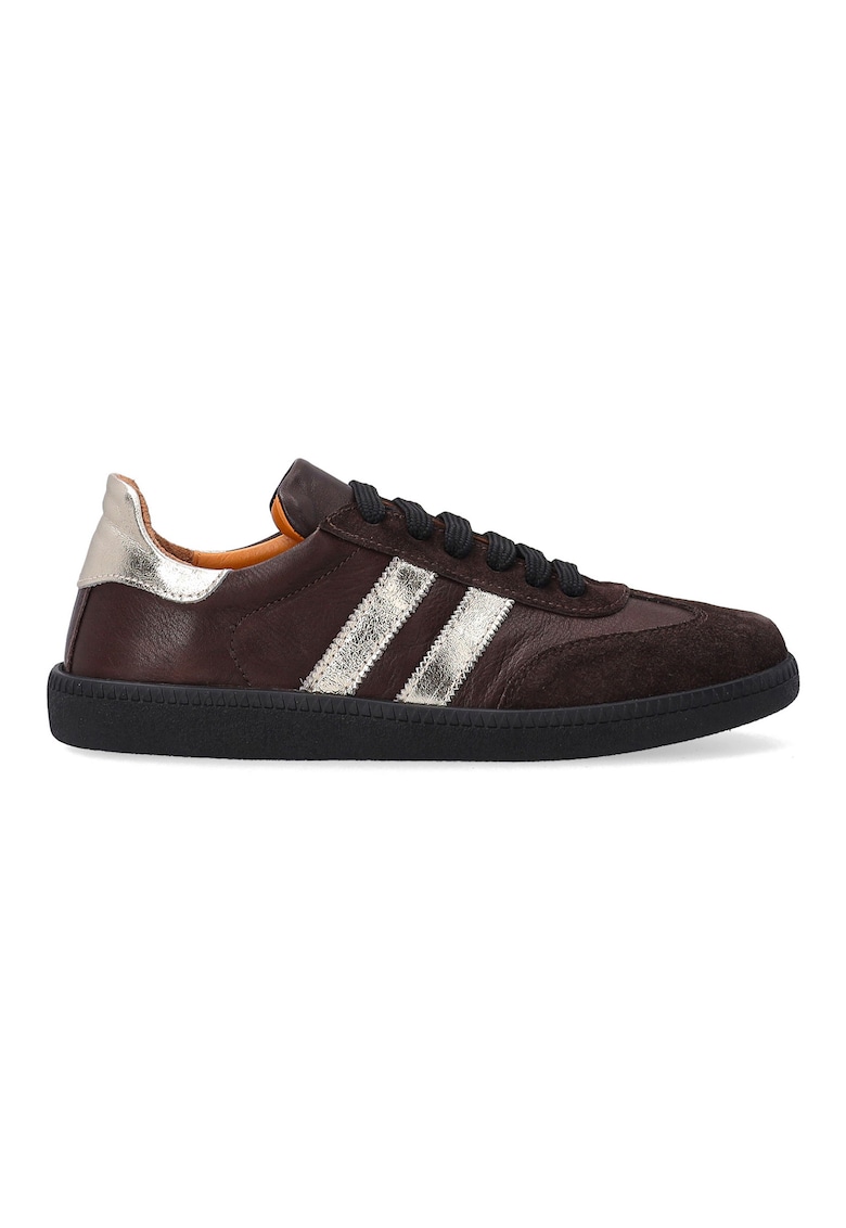 Sneakersi de dama maro din piele