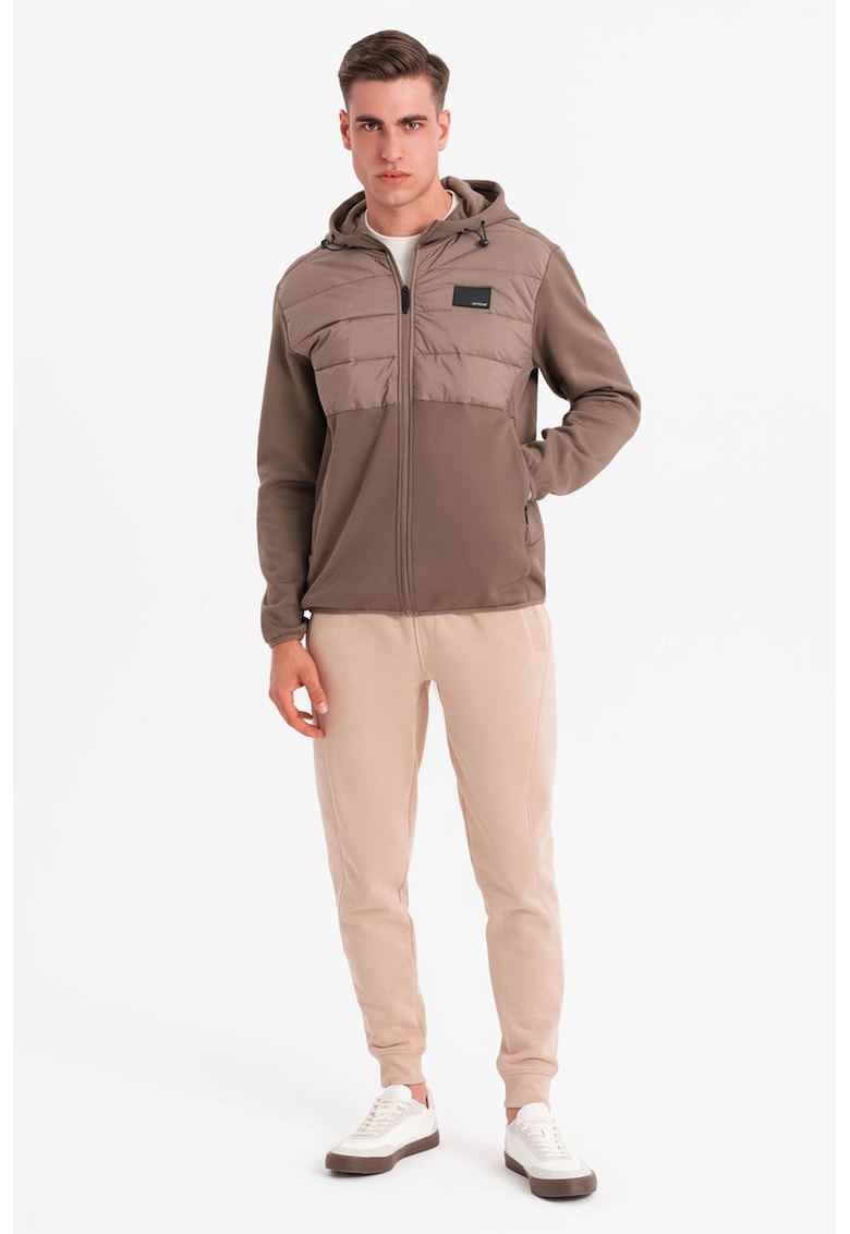 Jacheta cu gluga si insertii matlasate