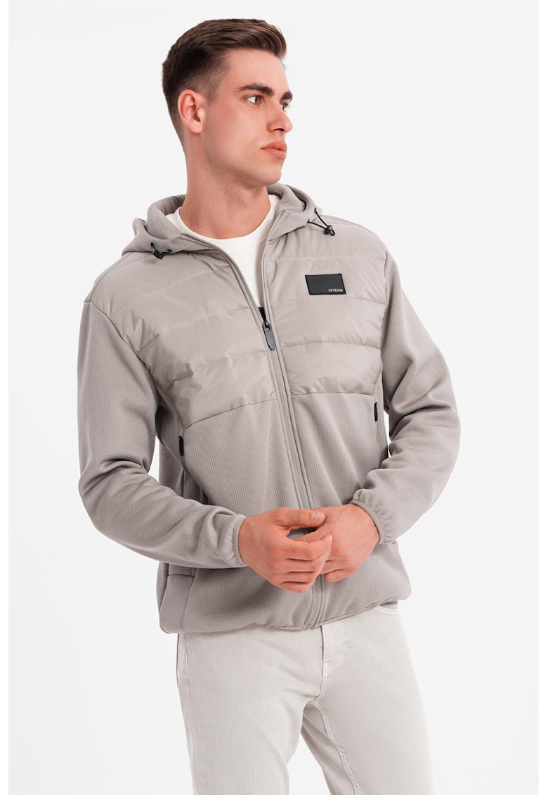 Jacheta cu gluga si insertii matlasate