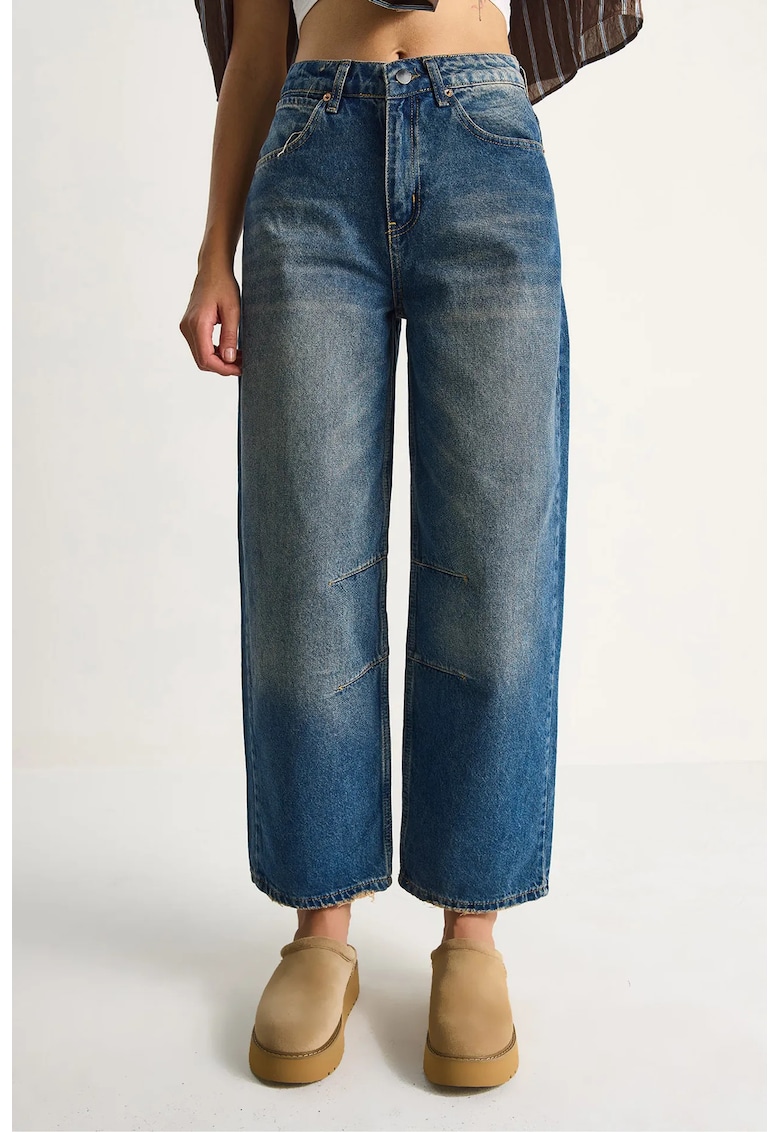 Blugi pentru dama - Denim - Albastru - Talie inalta -