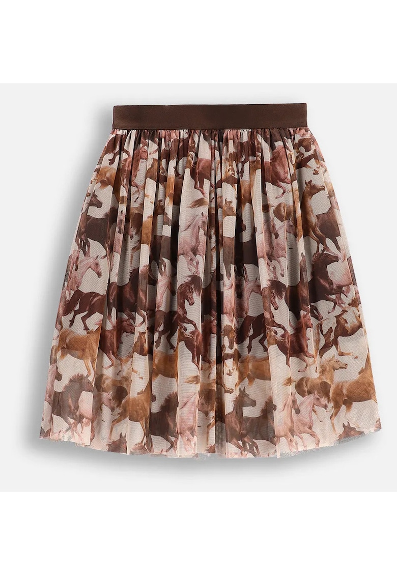 Fusta bej motiv animal - din material textil - Bej