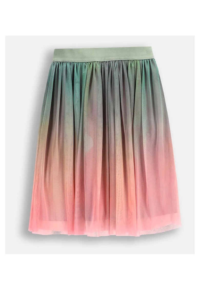 Fusta cu imprimeu in degrade si strat exterior din tulle -