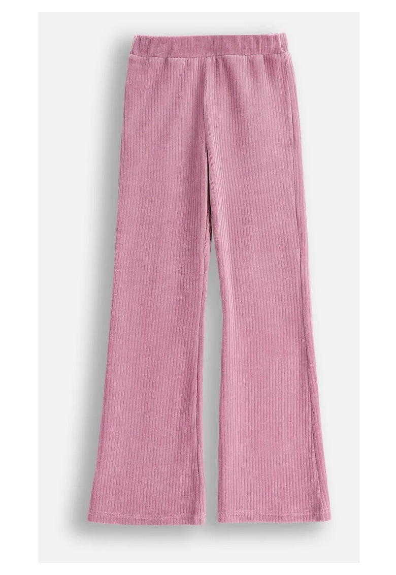Pantaloni evazati cu aspect catifelat -
