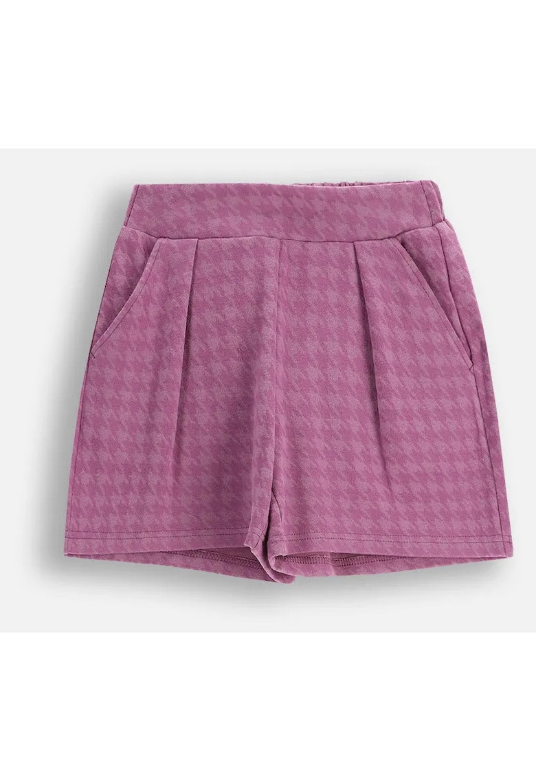 Pantaloni scurti cu croiala ampla si model houndstooth