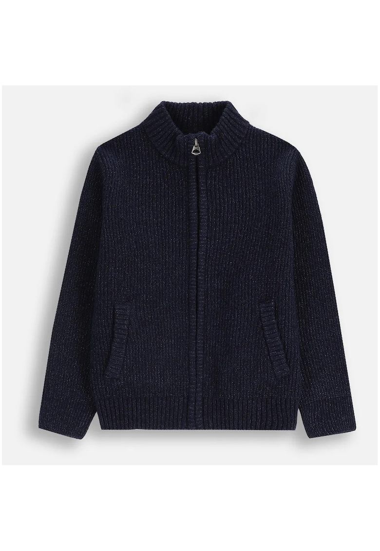 Cardigan cu fermoar si buzunare oblice -
