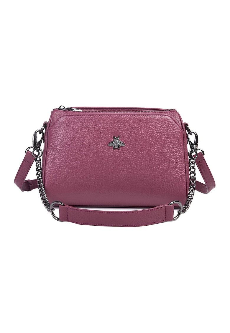Geanta crossbody Caro din piele - Roz fandango - 17 x 25 x 10 cm