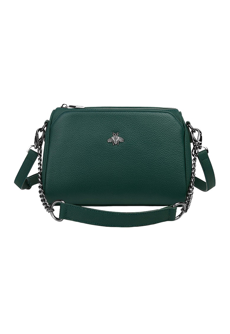 Geanta crossbody Caro din piele - Verde englez - 17 x 25 x 10 cm