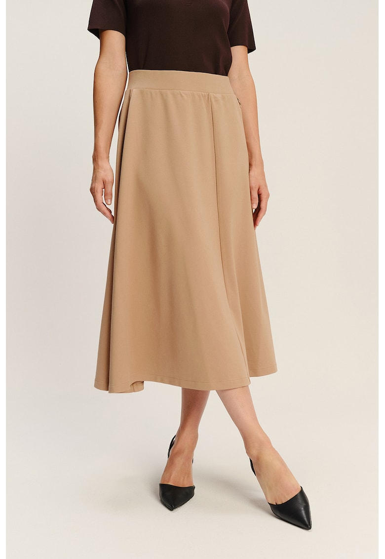 Fusta midi din amestec de modal