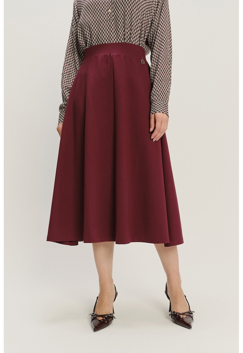 Fusta midi din amestec de modal