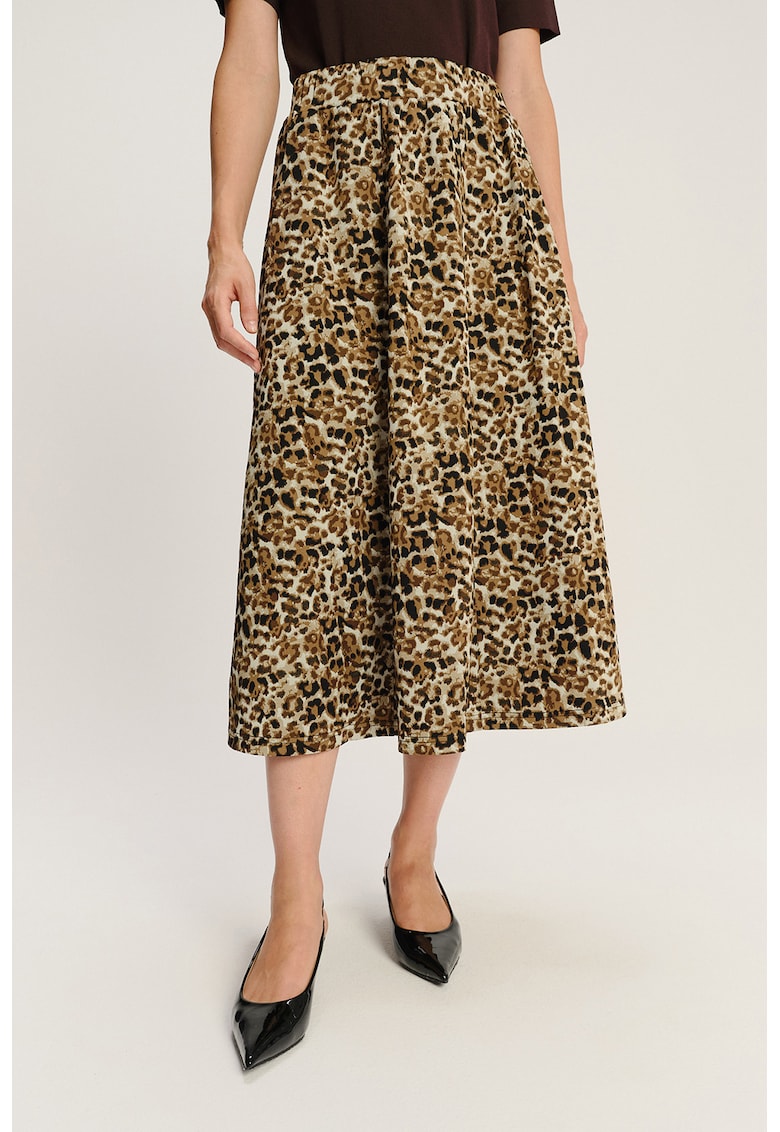 Fusta midi cu animal print