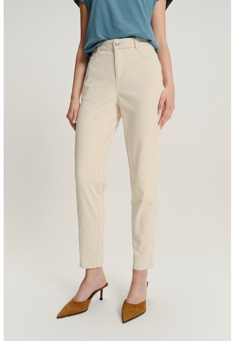Pantaloni crop slim fit - Crem