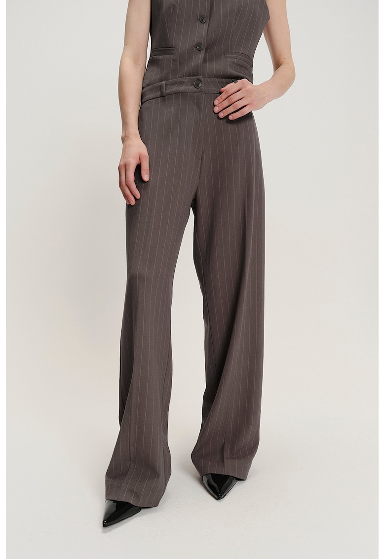 Pantaloni din amestec de modal cu croiala ampla si buzunare