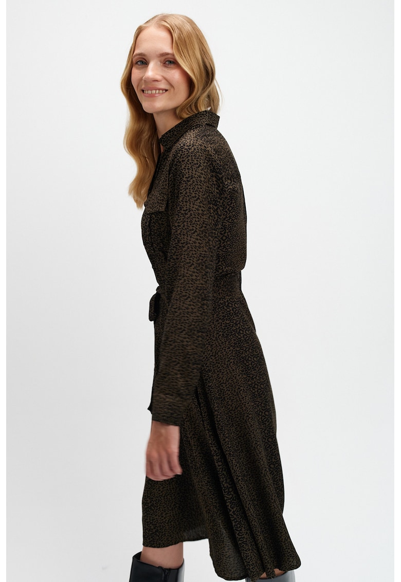 Rochie-camasa midi cu cordon