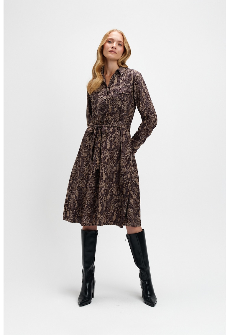 Rochie-camasa midi cu cordon