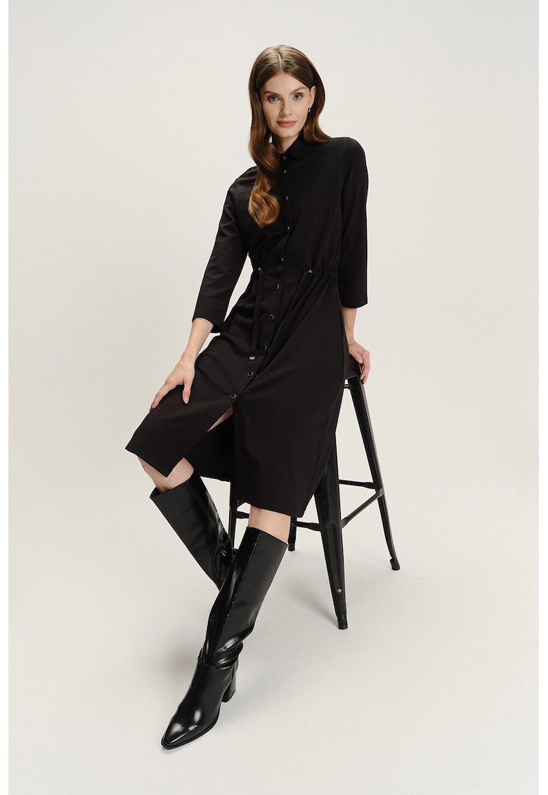 Rochie-camasa midi cu croiala dreapta