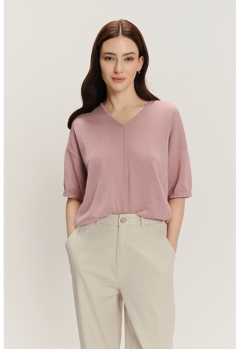 Tricou cu decolteu in V si maneci cazute