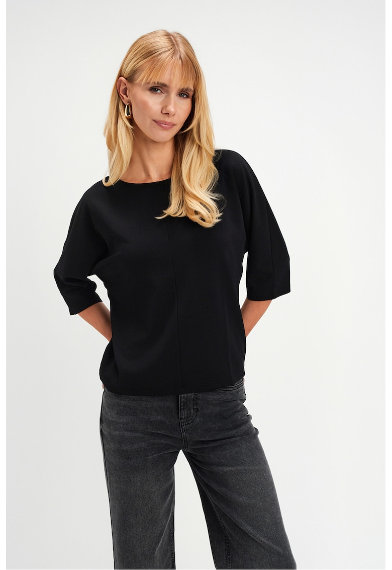 Bluza cu maneci liliac - Negru