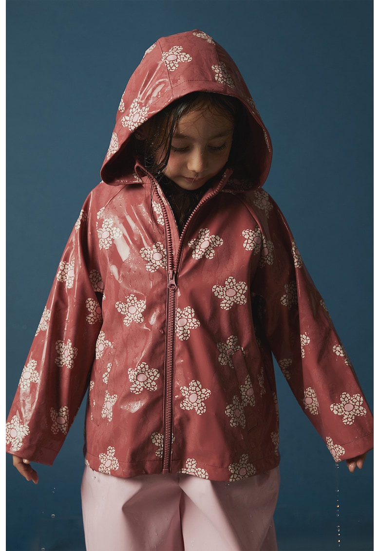 Jacheta impermeabila cu model floral