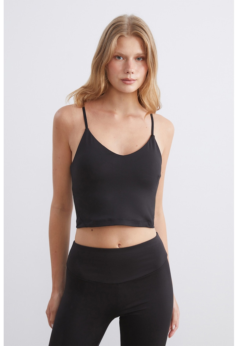 Top crop cu decolteu in V