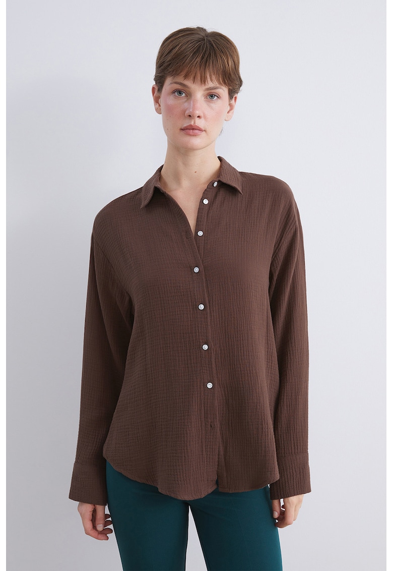 Camasa cu maneci lungi si aspect sifonat