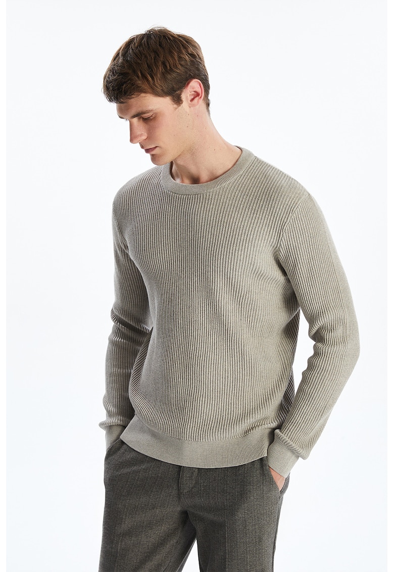 Pulover striat din bumbac