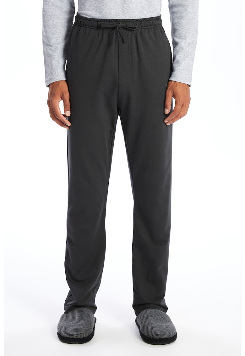 Pantaloni de pijama drepti cu snur - Gri inchis