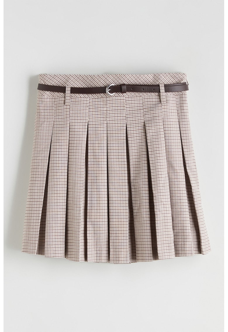 Fusta plisat cu model in carouri