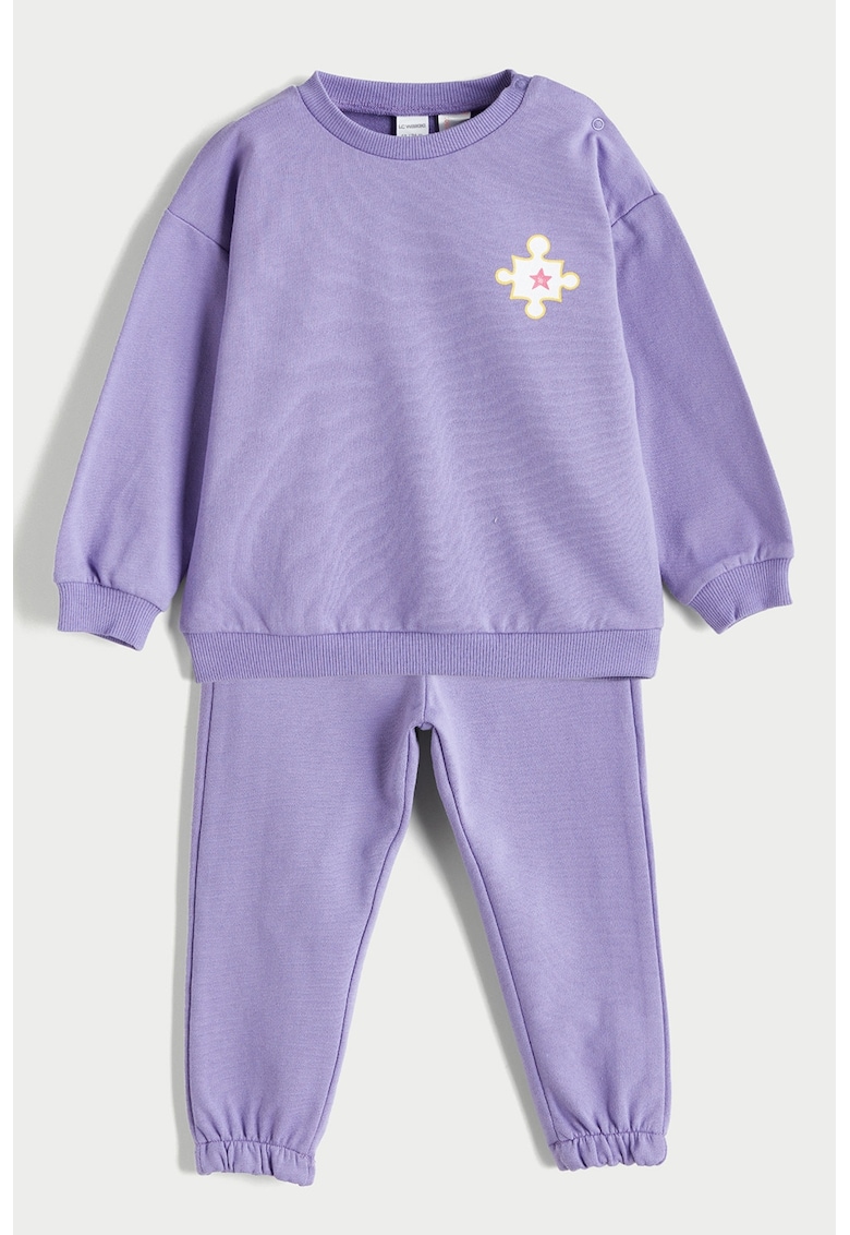 Pijama cu pantaloni lungi din amestec de bumbac - Ametist