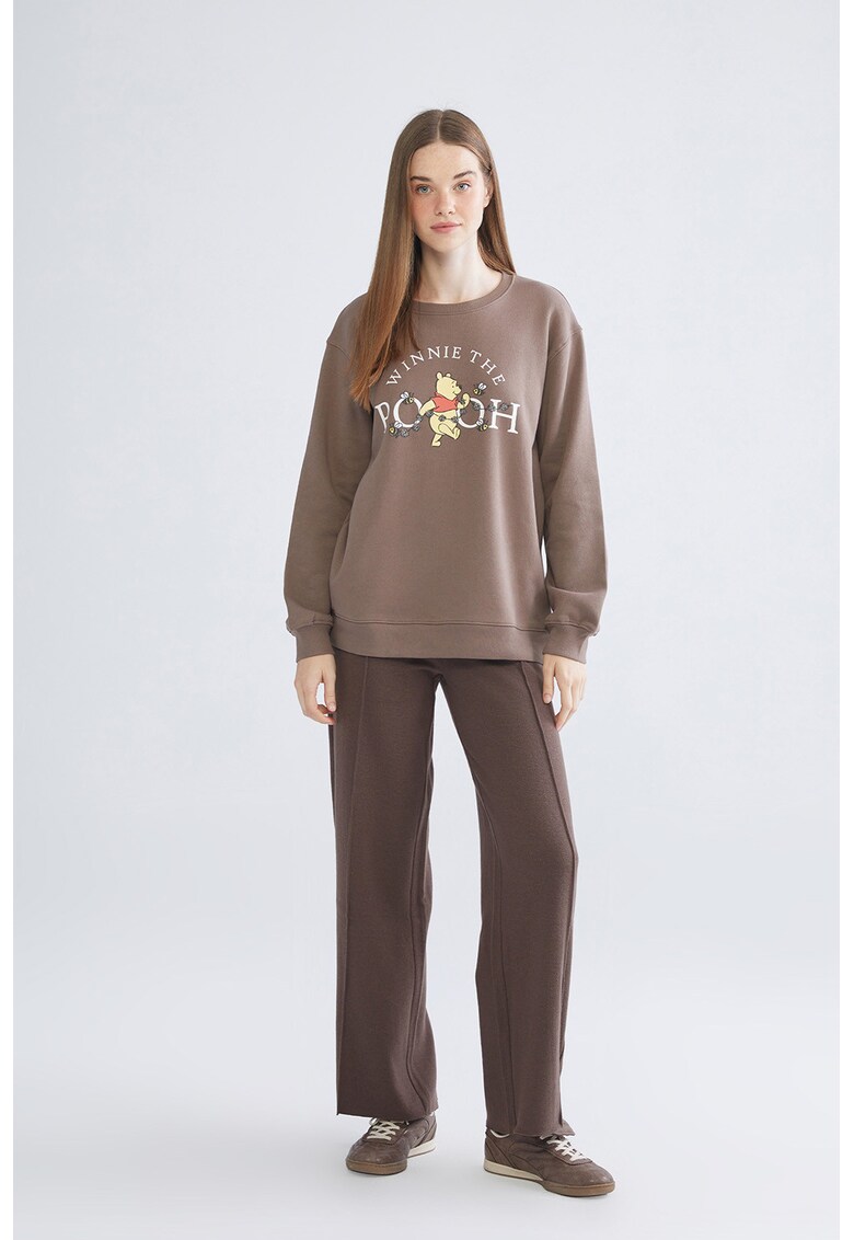 Pantaloni de trening cu croiala relaxed-fit si detalii pensa - Maro