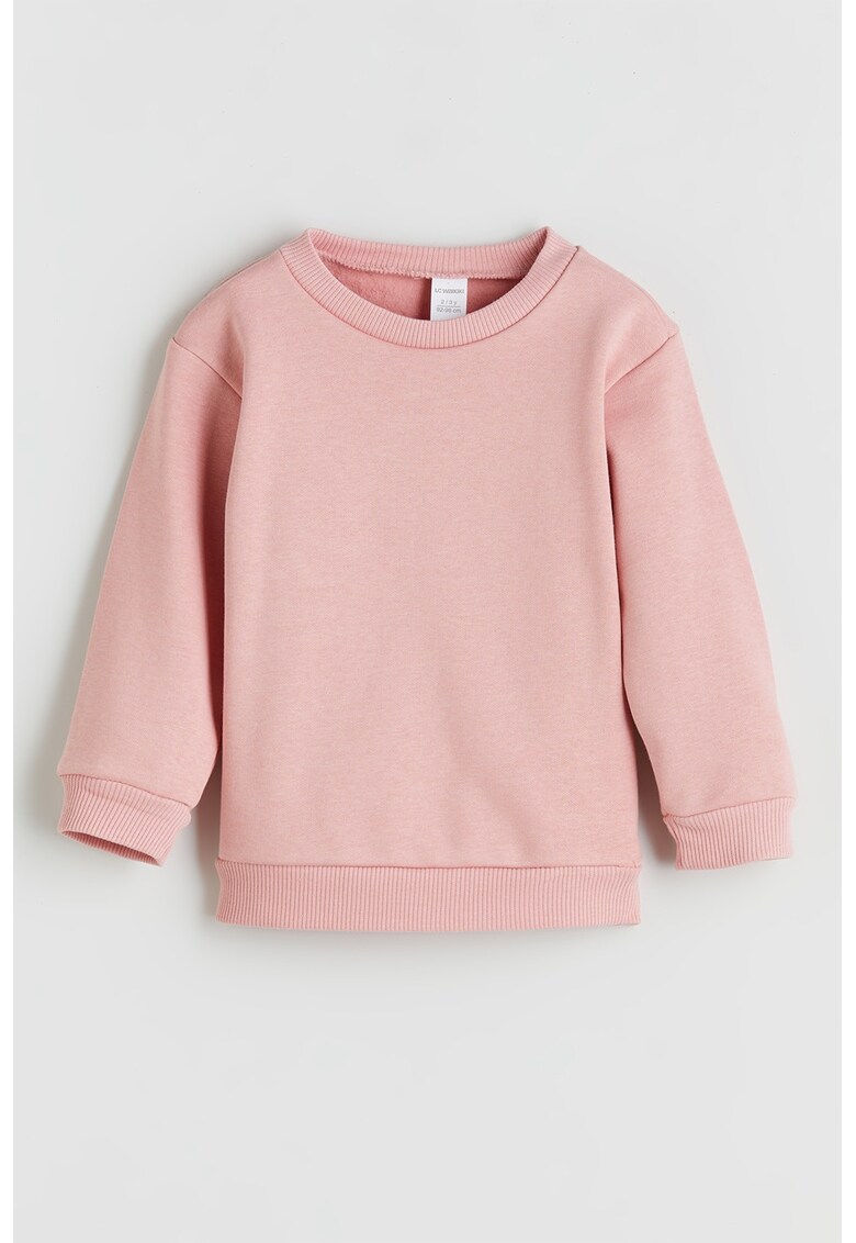 Bluza de trening uni cu decolteu la baza gatului - Roz pastel