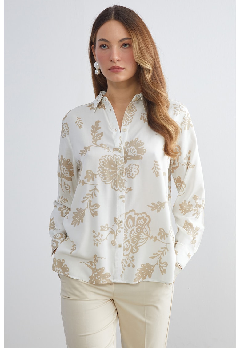 Camasa cu maneci lungi si imprimeu floral