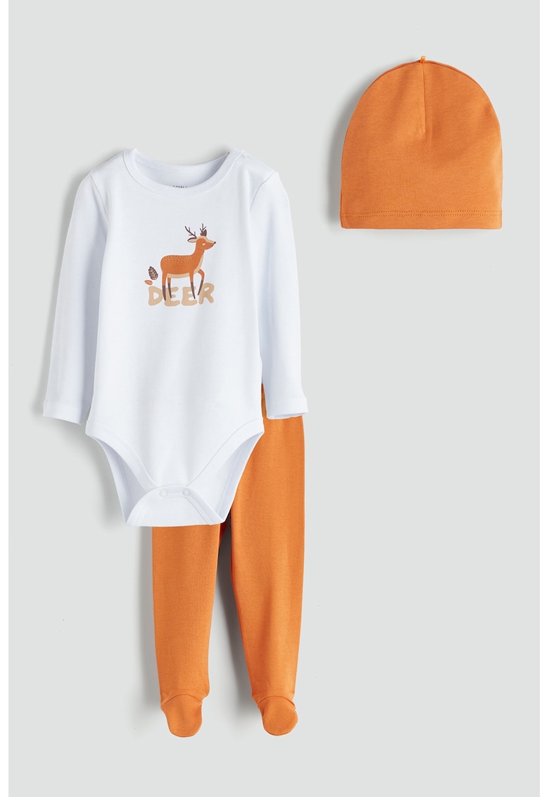 Set de body cu impimeu - caciula si pantaloni