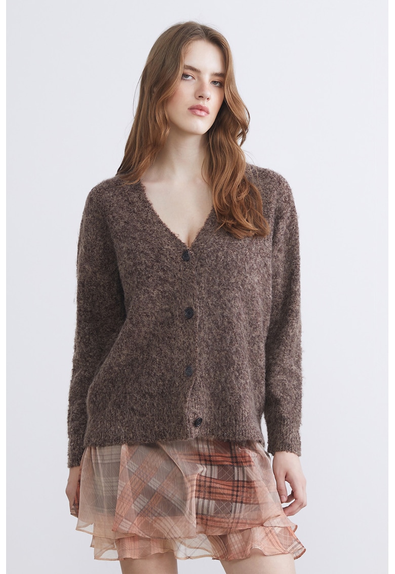 Cardigan cu decolteu in V si nasturi