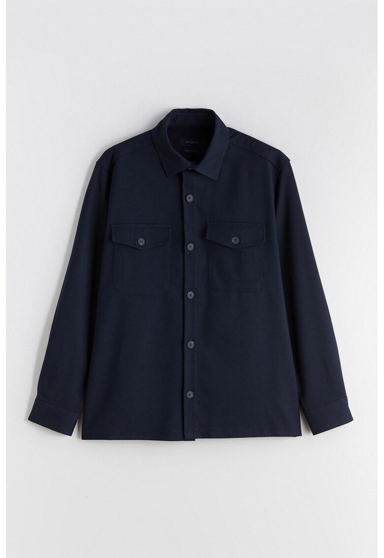 Jacheta-camasa din bumbac cu buzunare pe piept