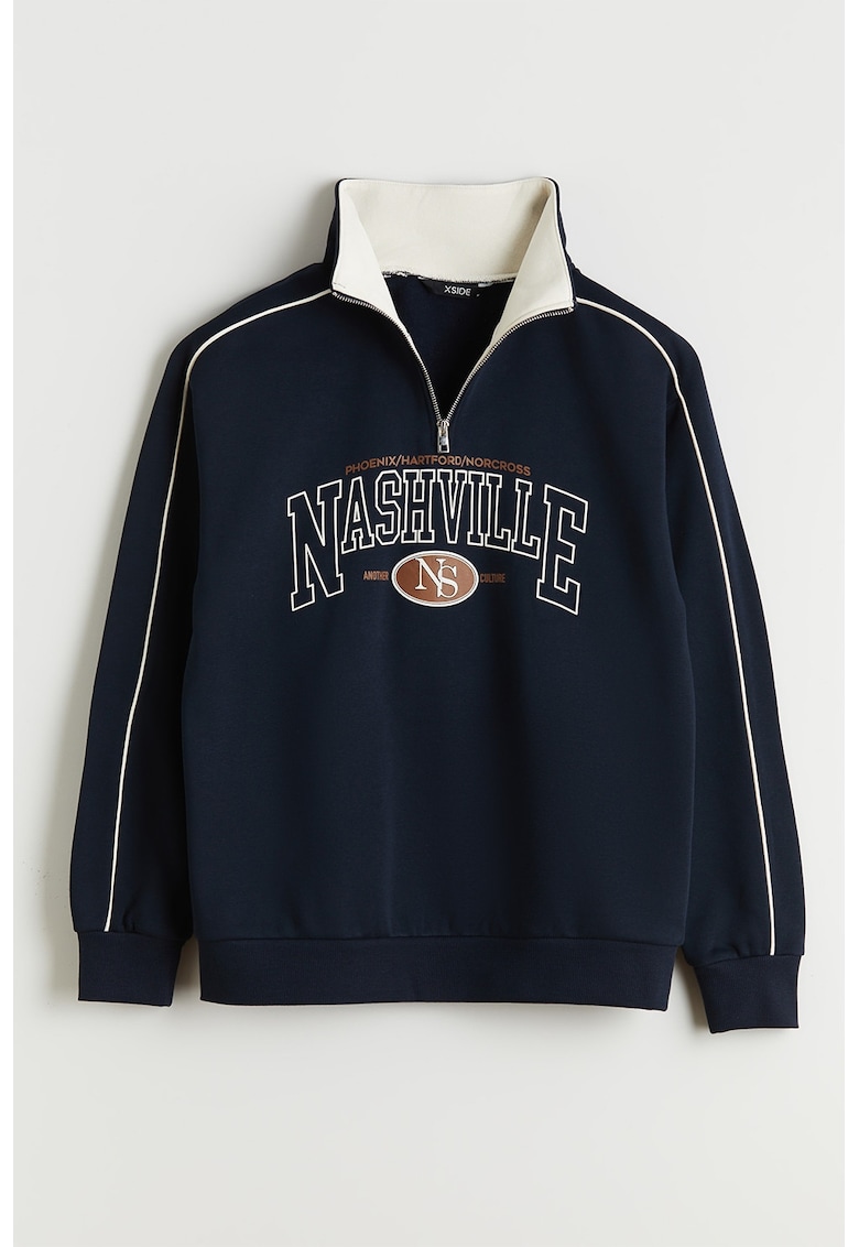 Bluza de trening cu fenta cu fermoar