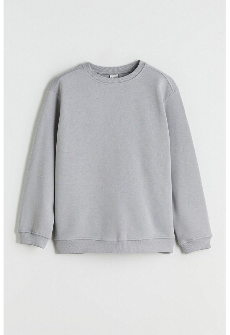 Bluza de trening uni cu decolteu la baza gatului - Gri deschis