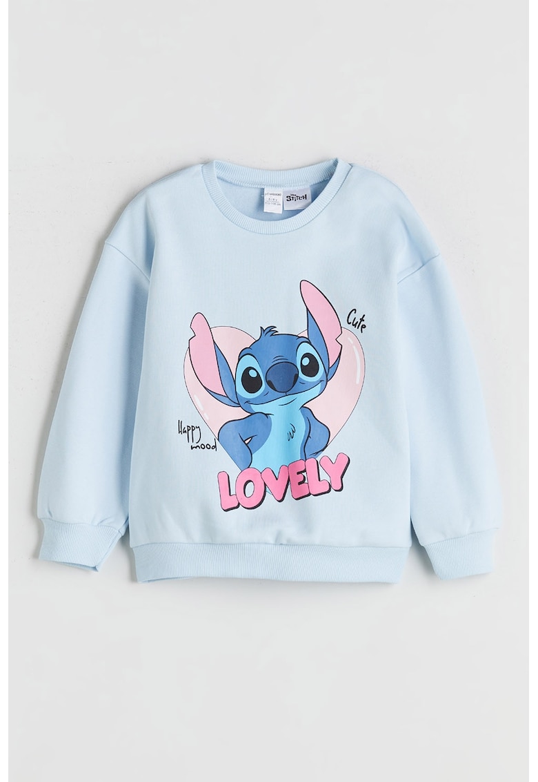 Bluza de trening cu imprimeu si maneci cazute