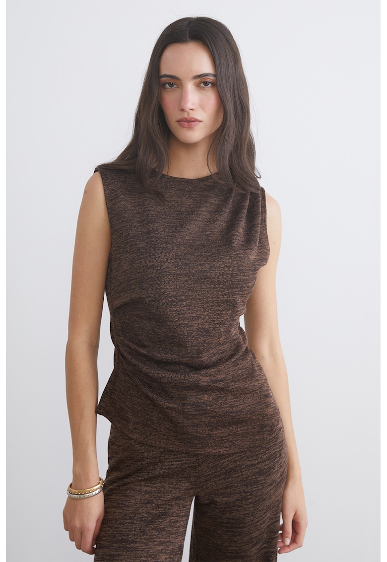 Bluza fara maneci cu drapaje