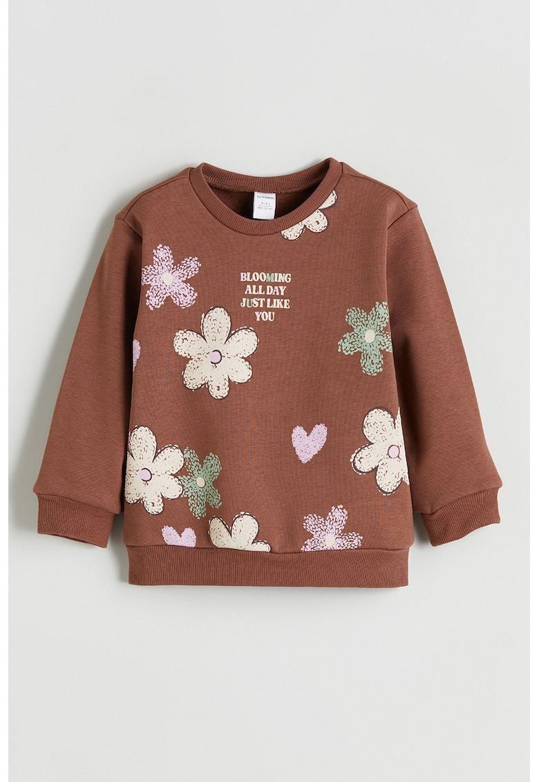 Bluza de trening din bumbac cu imprimeu floral