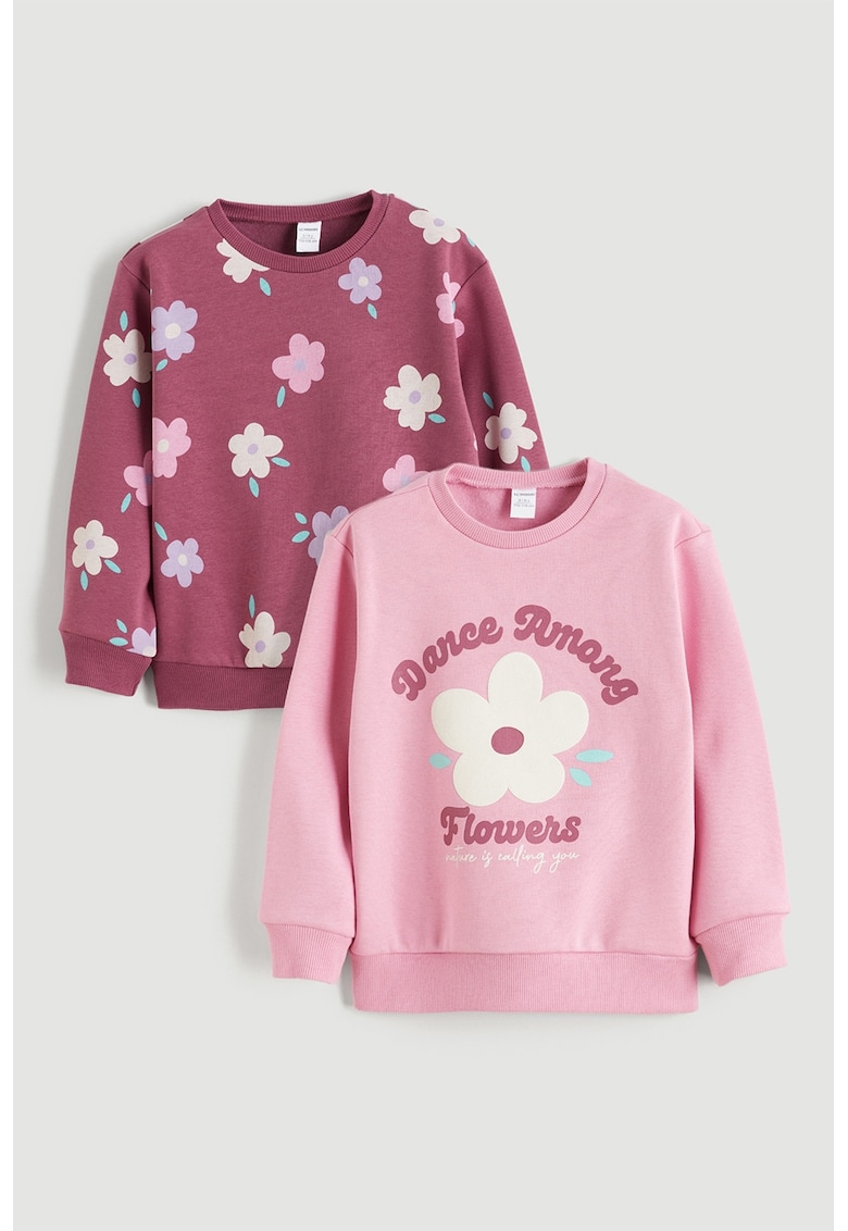 Set de bluze de trening cu imprimeu - 2 piese