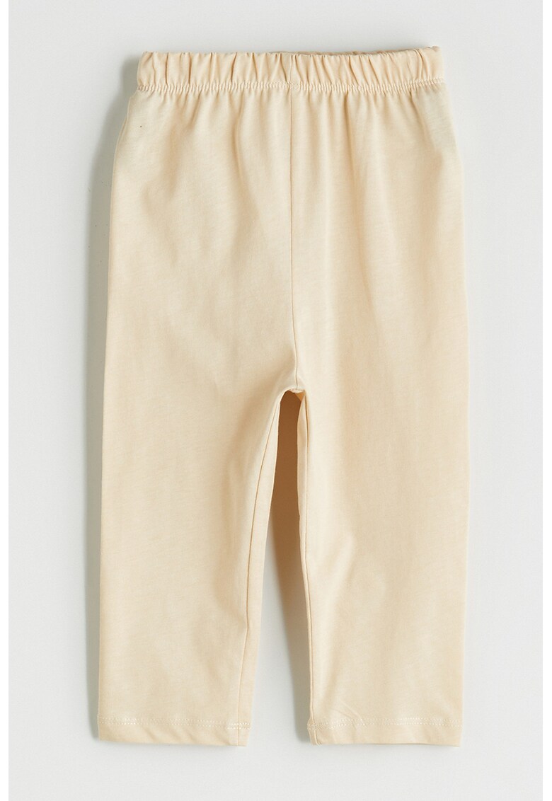 Pantaloni de pijama din bumbac cu model uni - Bej