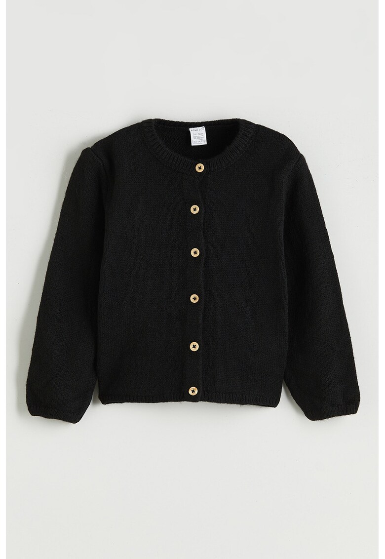 Cardigan tricotat cu nasturi - Negru