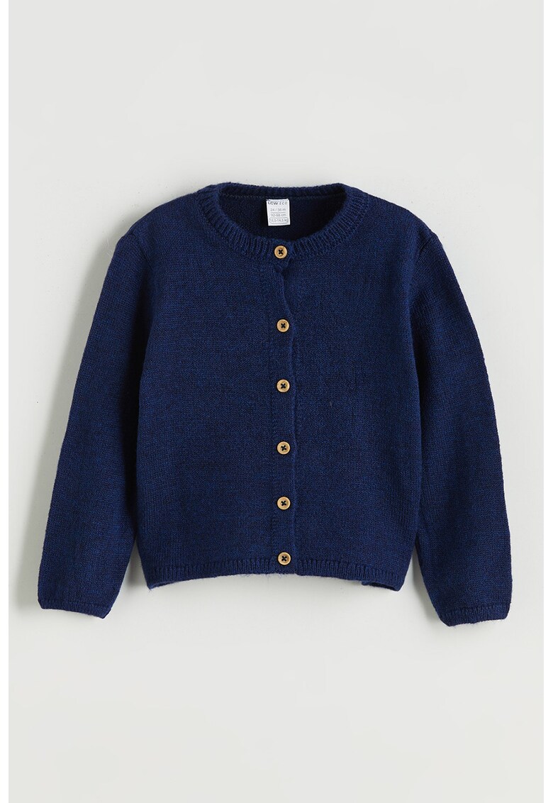 Cardigan tricotat cu nasturi - Albastru inchis