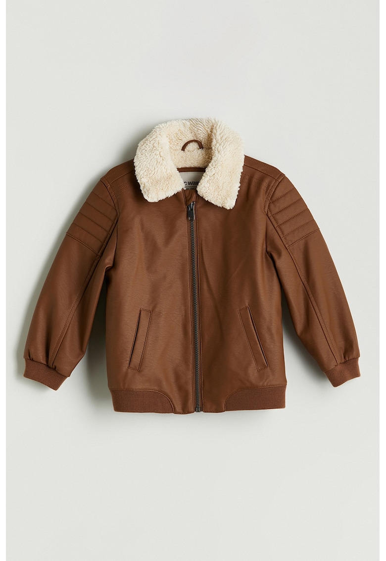 Jacheta de piele ecologica cu fermoar